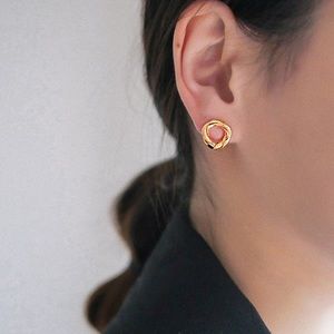 Gold Plated Vintage Small Hoop Stud Earrings